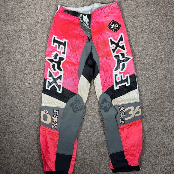 Fox Racing 360 Motocross Pants Mens Size 34 Pink White Black Dirt Bike MX - Picture 1 of 16